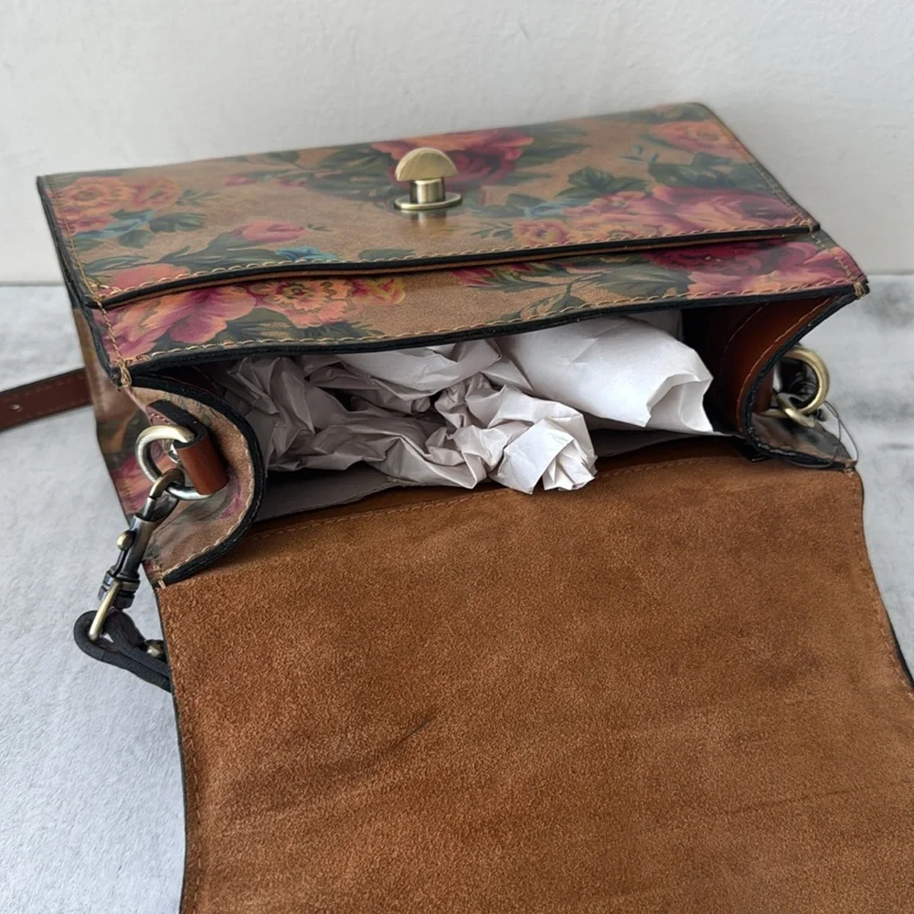 PATRICIA NASH Leather Chauny Top Handle Satchel Vintage Victorian Garden Xbody
